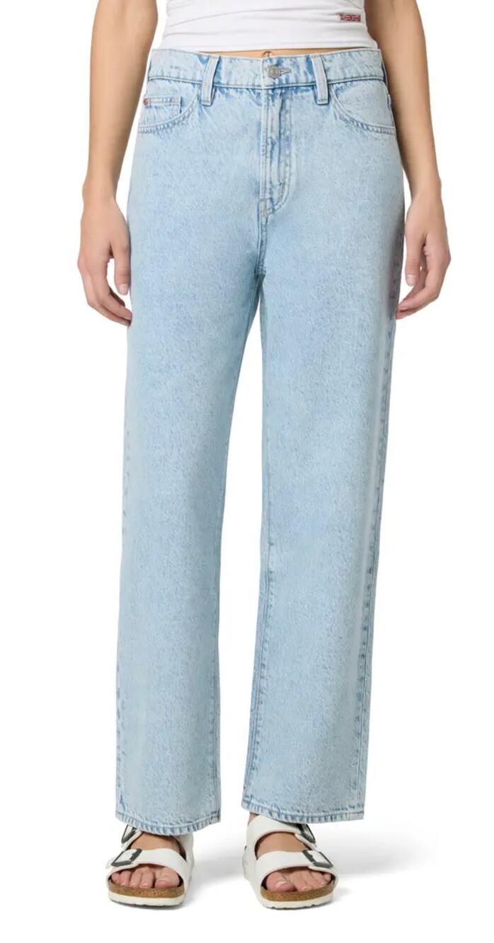 Hudson Noa High Rise Straight Leg Ankle Jeans Denim Brenda Light Wash 31